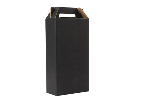 Caja autoarmable con asas, para 2 botellas de Vino