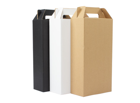 Caja autoarmable con asas, para 2 botellas de Vino