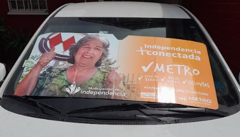 Parasol publicitario de cartón microcorrugado