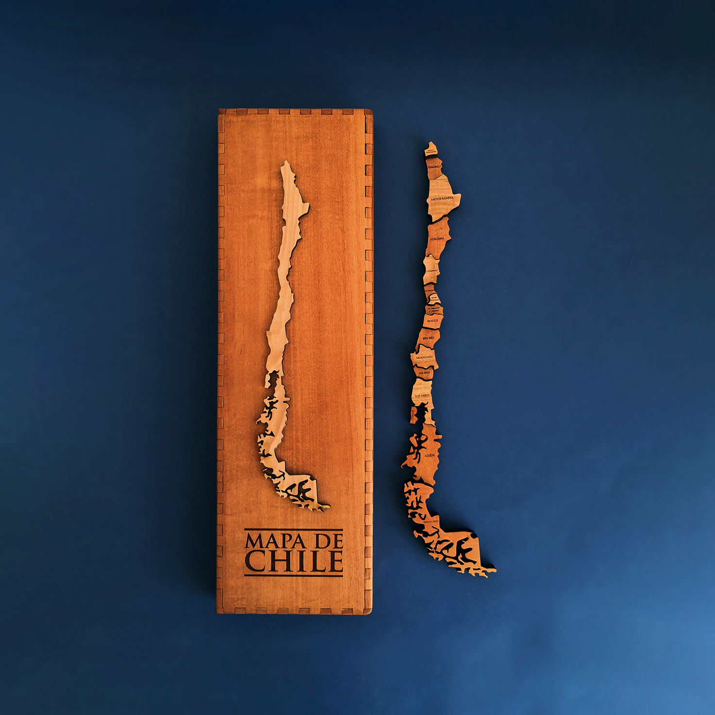 Mapa de Chile en Madera Nativa