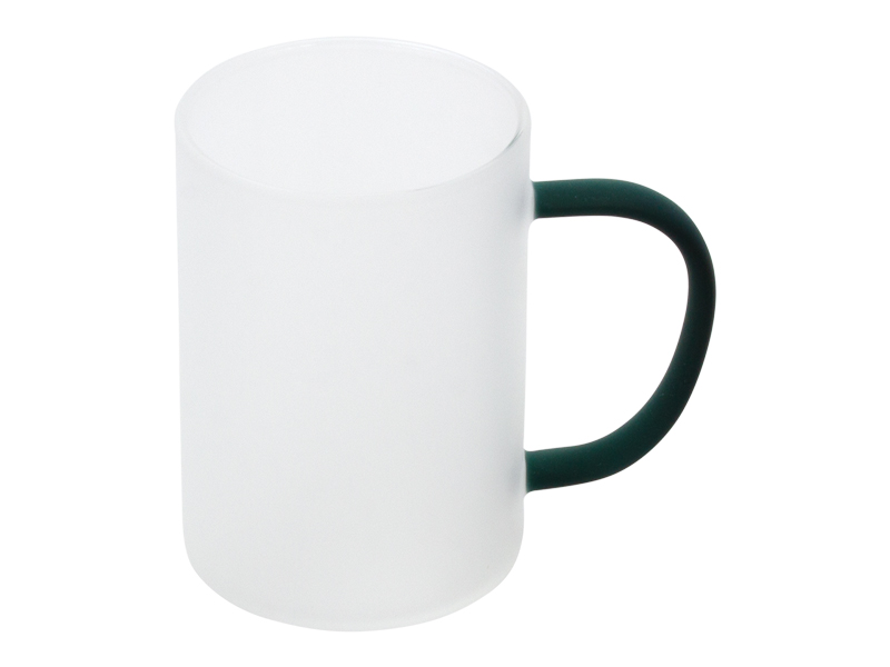 Tazón Vidrio Empavonado Sublimación, asa color.