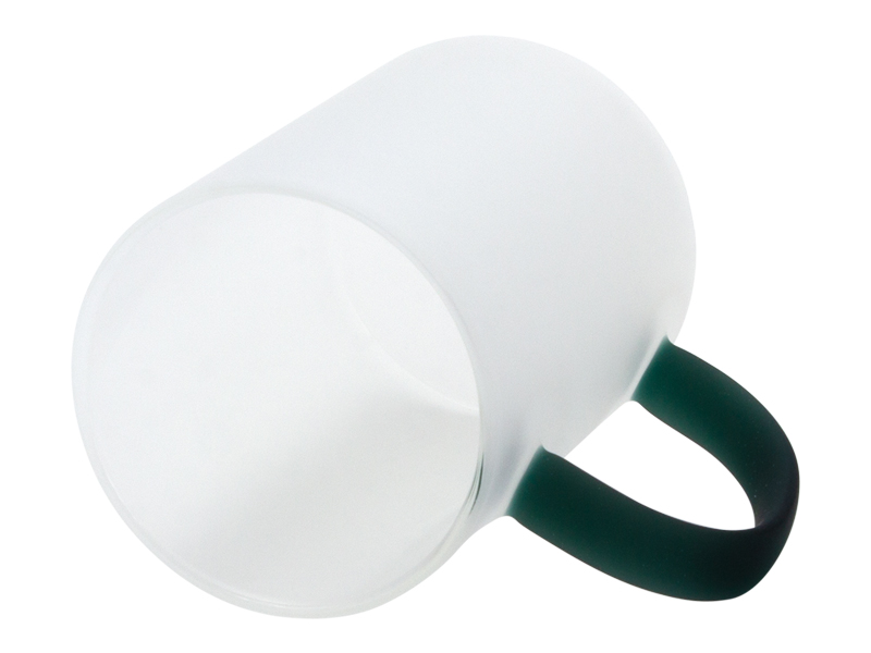 Tazón Vidrio Empavonado Sublimación, asa color.