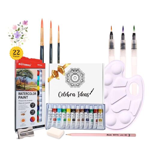Kit de pinturas con acuarelas