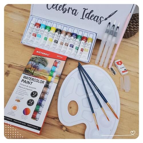 Kit de pinturas con acuarelas