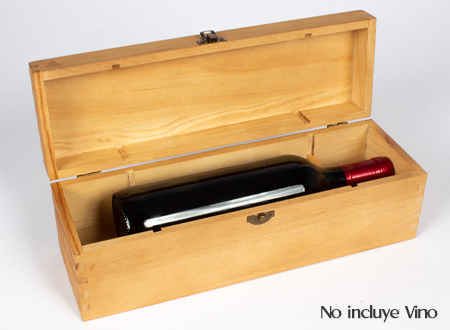 Caja de Madera Natural para Vino