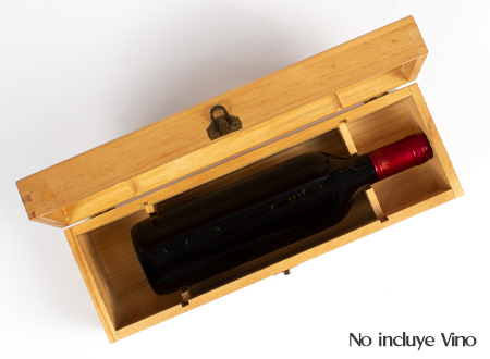 Caja de Madera Natural para Vino