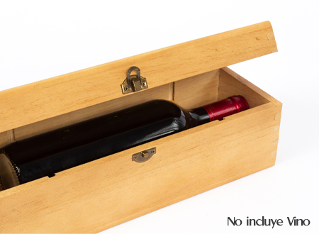 Caja de Madera Natural para Vino