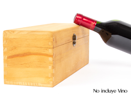 Caja de Madera Natural para Vino