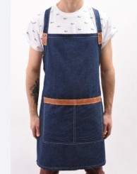 Pechera Mezclilla con aplicaciones en Cuero