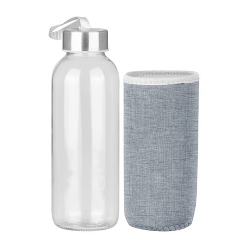 Botella de Vidrio Silica con funda de Neopreno 440cc