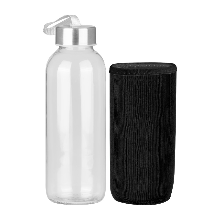 Botella de Vidrio Silica con funda de Neopreno 440cc