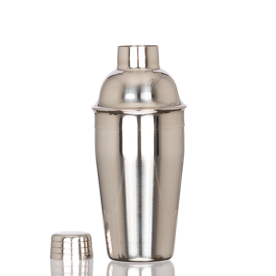 Coctelera metálica plateada 